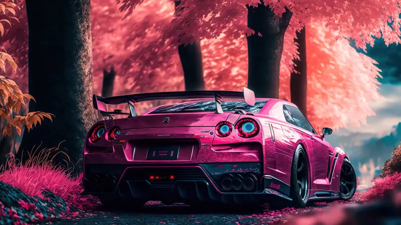 Nissan Skyline GTR R34, AI art 4K