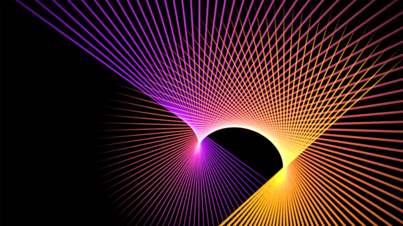 Patterns, Multicolor, Black background, Lines, Colorful, Glowing lines