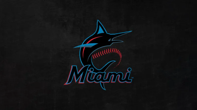 Miami Marlins, Baseball team, Dark wallpaper