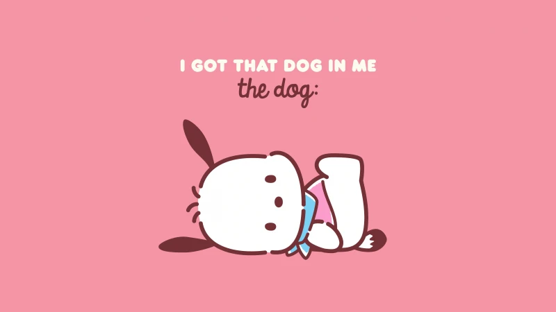Sanrio, Pochacco, Cute cartoon, 5K, Pastel pink