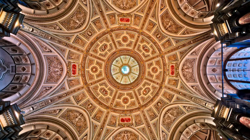 Kunsthistorisches Museum, Ceiling, Austria, Vienna, Indoor, Lights, Ancient architecture, 5K, 8K