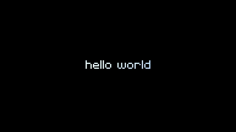 Hello world 8 bit, 8K wallpaper, Black background
