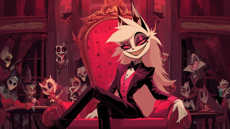 Alastor 8K wallpaper, Hazbin Hotel Fan Art
