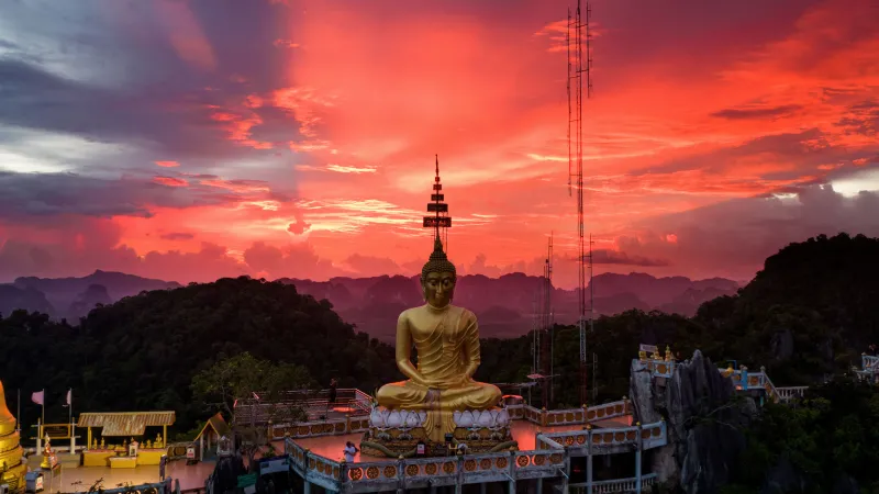 Wat Tham Suea Krabi, Buddha temple, Thailand