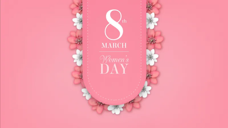 Women's Day, 8th March, Pink background