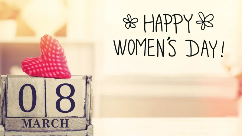 Happy Women's Day Desktop Wallpaper, Red heart