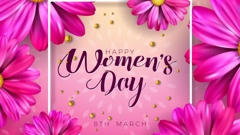 Happy Women's Day, Pink flowers