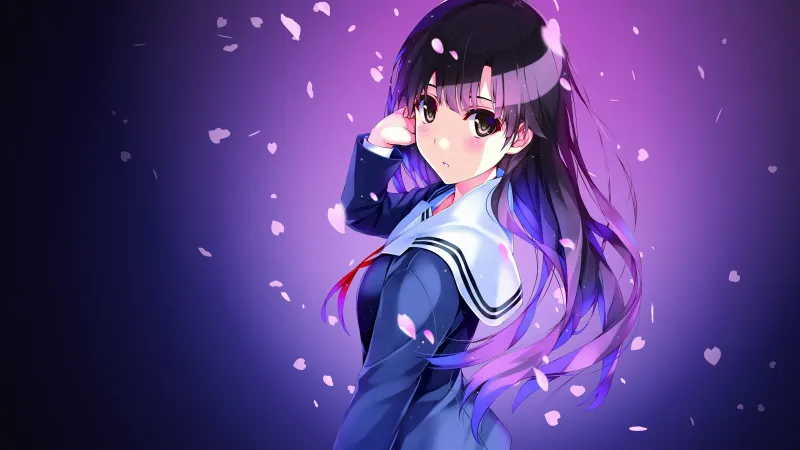Utaha Kasumigaoka wallpaper, Anime girl, Purple aesthetic