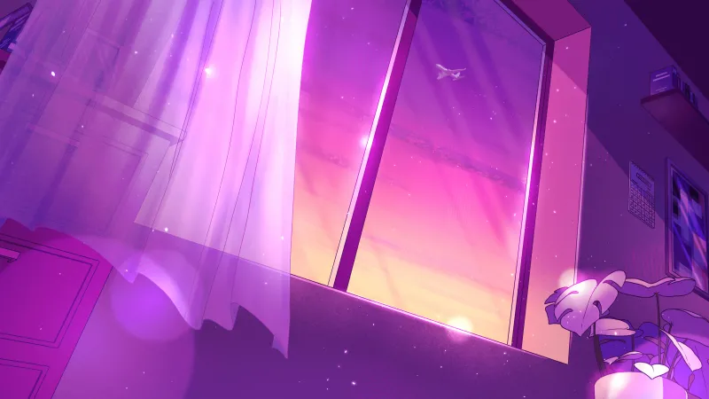 Lofi Pink aesthetic Window, Dreamlike wallpaper, Purple aesthetic