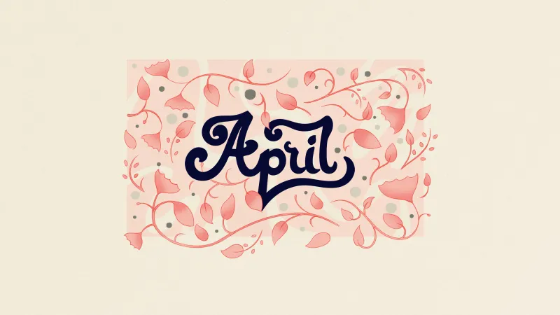 April (Month) Illustration, 4K wallpaper
