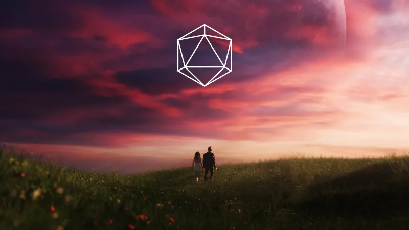 Couple Dreamlike Serenity, Planet, Landscape, Grassland