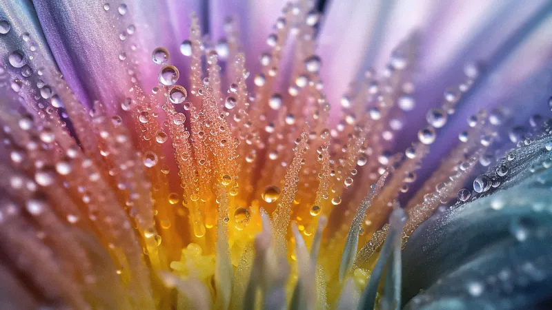 flower water droplets, macro photography, petal, stamen, pistil, nature freshness, beauty wallpaper