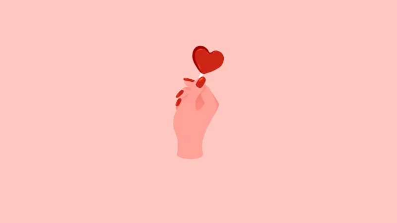 Kpop Finger heart Lollipop, 4K wallpaper, Pastel background