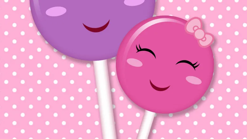 Cute Lollipops, Phone wallpaper, Polka dots background, Pink aesthetic