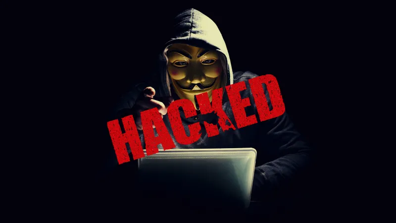 Hacked 5K wallpaper, Anonymous mask, Dark background