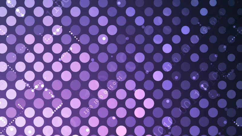 Polka dots, Purple background, Binary, Bits, 5K wallpaper, Pattern