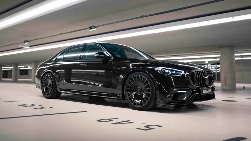 BRABUS Mercedes-AMG S 63 E Performance, 8K wallpaper, Black cars