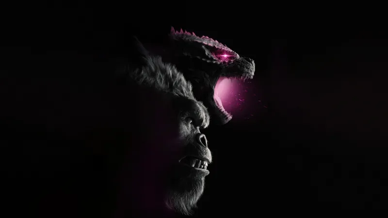 Godzilla x Kong: The New Empire, AMOLED wallpaper 5K, 8K, 2024 Movies, Black background