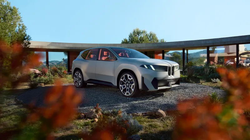 BMW Vision Neue Klasse X wallpaper, Electric SUV concept, Desert garden, 2024, 8K