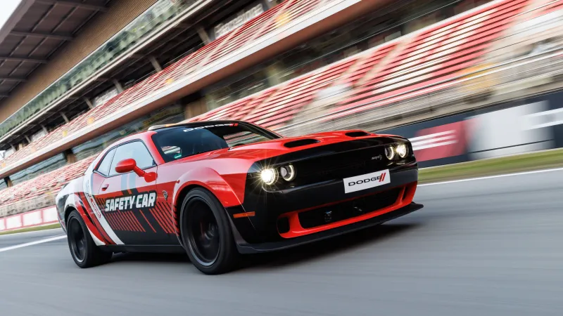 Dodge Challenger SRT Hellcat, Safety Car, 2024, 5K, 8K wallpaper, Race track
