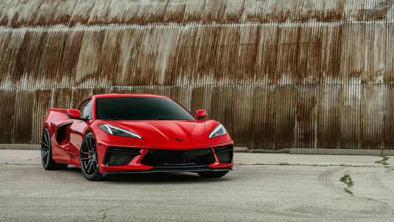 Chevrolet Corvette, Red cars, 5K wallpaper