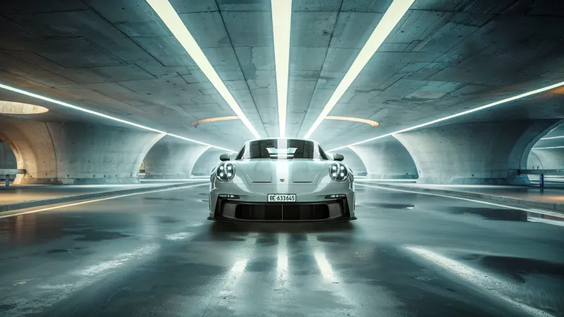 Porsche 911 GT3 RS, 5K wallpaper, LED lighting