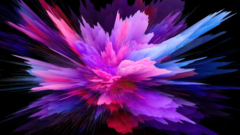 Purple color burst wallpaper, Xiaomi stock, Black background