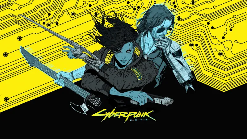 V (Cyberpunk), Johnny Silverhand, Cyberpunk 2077, Game Art wallpaper