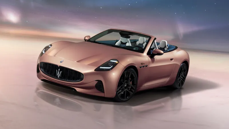 Maserati GranCabrio Folgore, Rose gold electric convertible, Pastel sky, 2024, 5K wallpaper