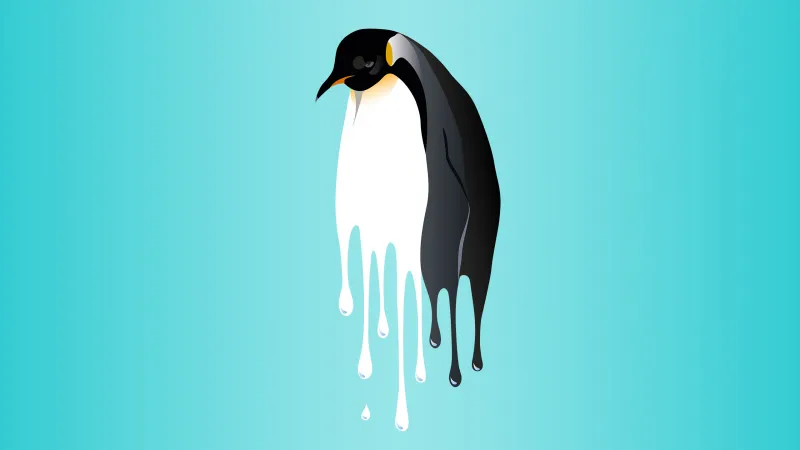 Penguin, Drippy wallpaper HD