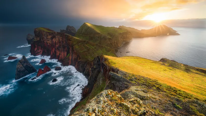 Ponta de São Lourenço, Madeira, Sea cliffs, 8K wallpaper