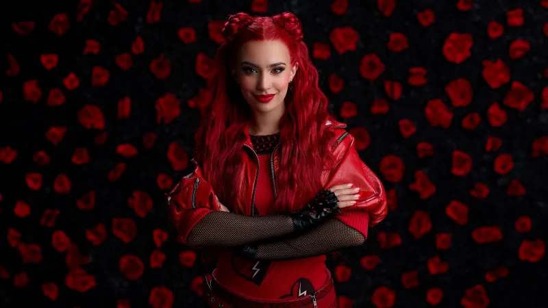 Kylie Cantrall, Descendants: The Rise of Red, 2024 Movies, Red aesthetic, 5K wallpaper