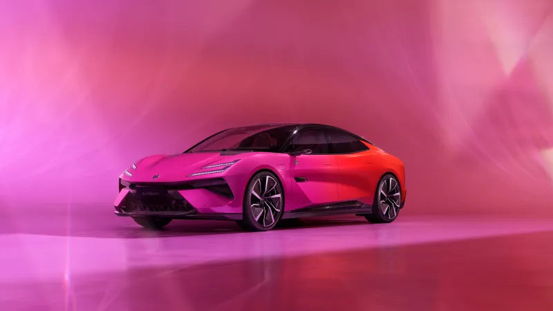 Lotus Emeya, Pink and red electric GT, Pink studio, 2024, 8K wallpaper