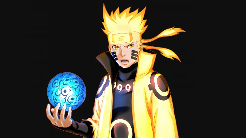 Naruto Uzumaki wallpaper, Digital render, 5K, Dark background