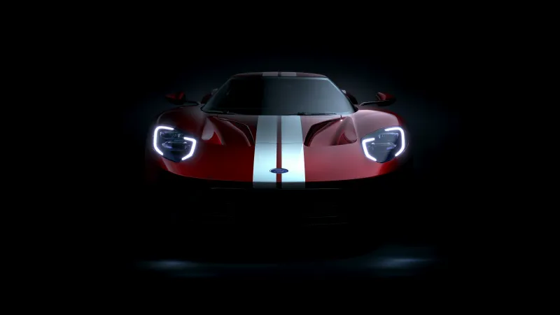 Ford GT, 8K wallpaper, Black background, 5K