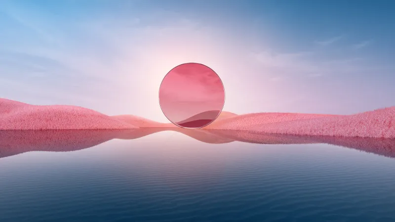 Pink aesthetic wallpaper, Landscape, Desert, Digital Art, Body of Water, 5K