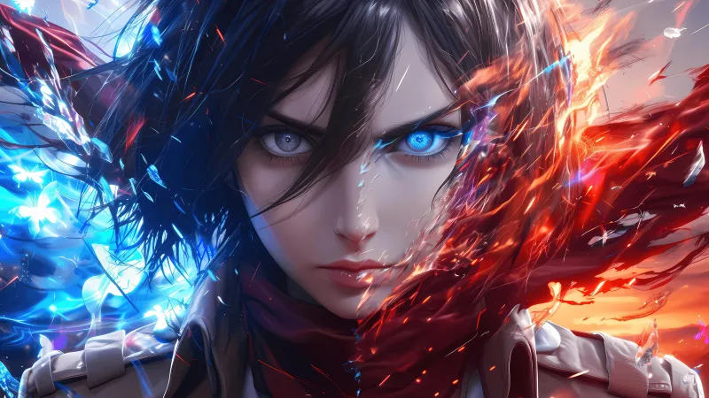 Mikasa Ackerman, AI art, Attack on Titan, 5K wallpaper