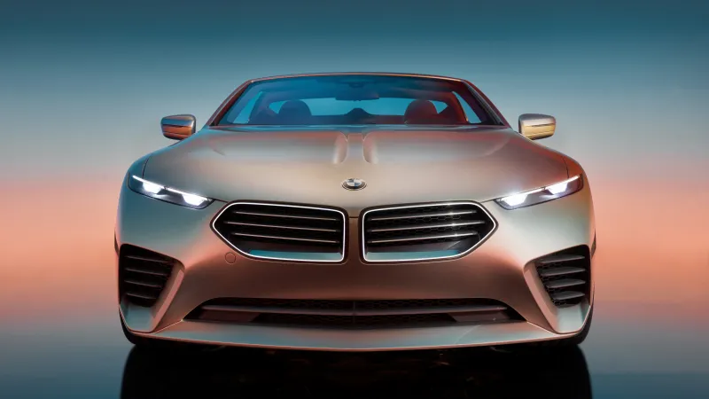 BMW Concept Skytop, Front view, Kidney grille, Sunset gradient, 2024, 8K wallpaper