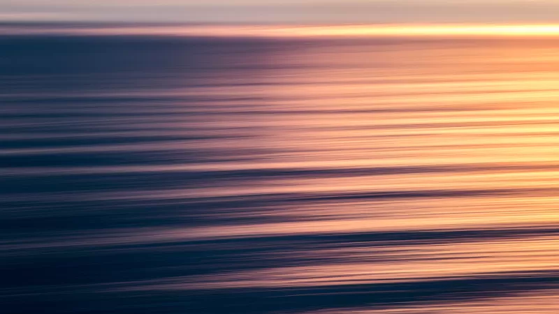 Seascape, Waves, Sunset, Ocean, Pattern, 5K