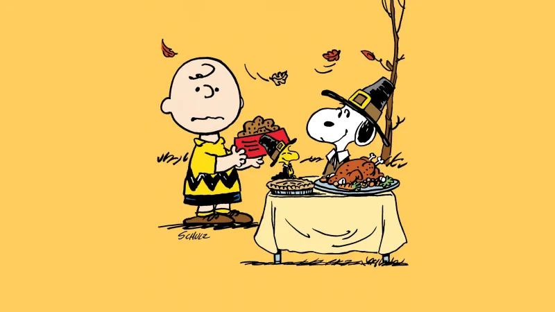 Charlie Brown Thanksgiving, 8K wallpaper, Snoopy thanksgiving