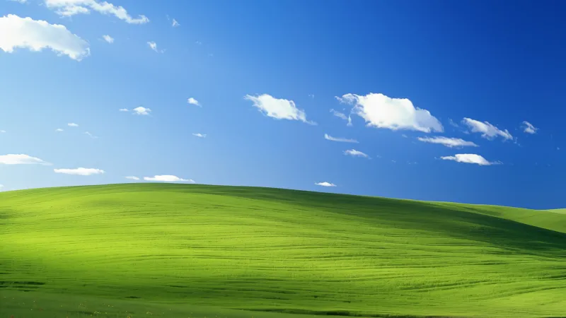 Windows XP Landscape, Bliss wallpaper, Blue Sky, Green landscape