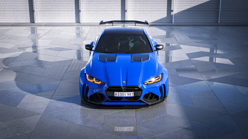 Blue, BMW M4 Competition, 5K wallpaper