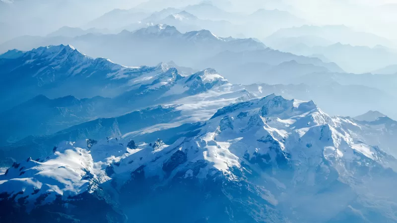 Swiss Alps wallpaper, Aerial view, Snowy mountains