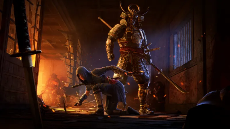 Assassin's Creed Shadows, Key Art, Naoe, Yasuke, 8K wallpaper, 2024 Games, PC Games, Game Art, PlayStation 5, Xbox Series X and Series S, 5K