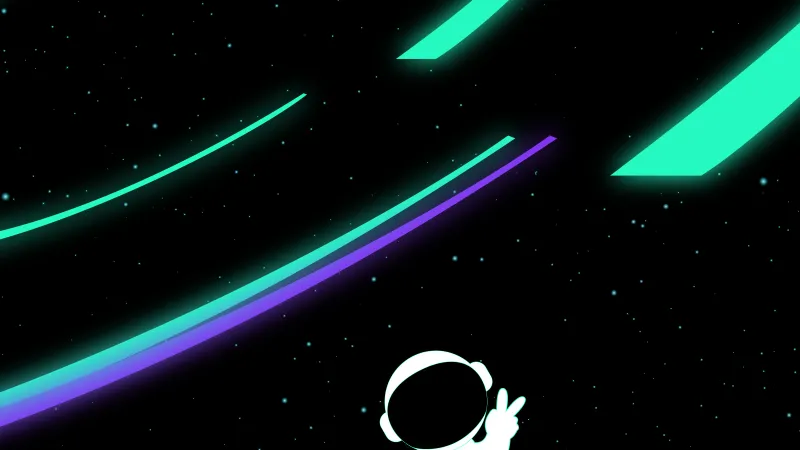 Cute astronaut wallpaper, Illustration, 8K, Outer space, 5K, Black background, AMOLED