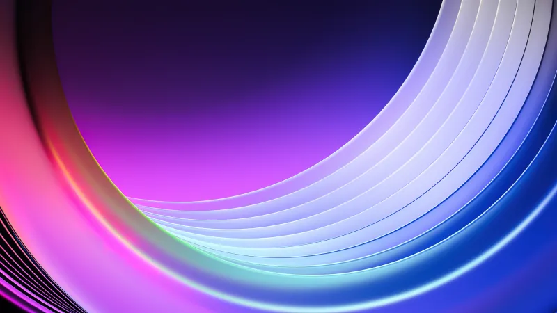 Ultrawide purple gradient wallpaper, Layered rings, Abstract