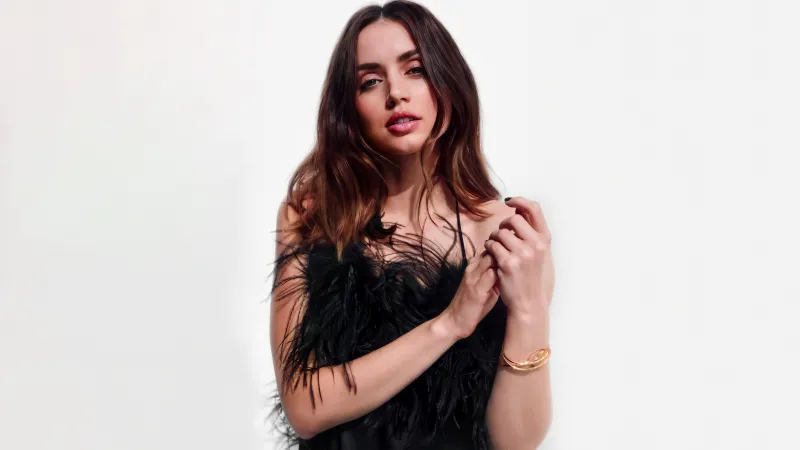 Ana de Armas, Beautiful actress, White background, 5K wallpaper