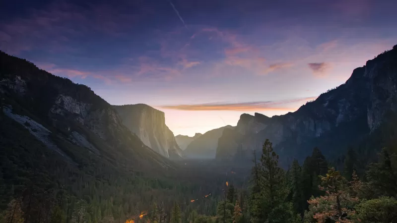 Yosemite Valley wallpaper, Tunnel View, Dawn