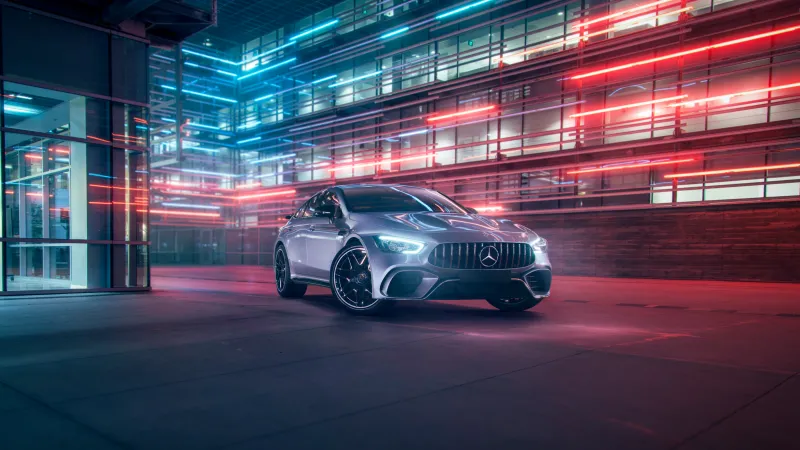 Mercedes-AMG GT4, 8K wallpaper, 5K, Long exposure