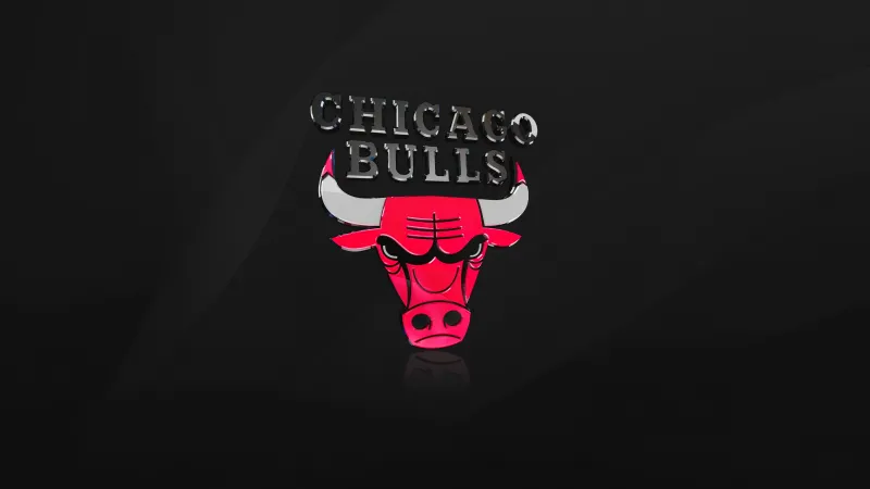 Chicago Bulls, Dark background, Basketball team, Logo, 5K wallpaper